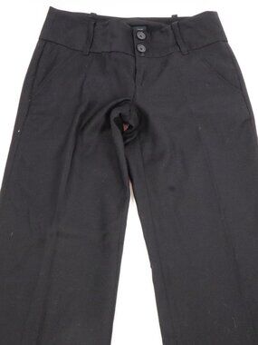 Banana Republic Martin Fit Trousers Womens 2 Black Wide Leg Stretch Mid Rise